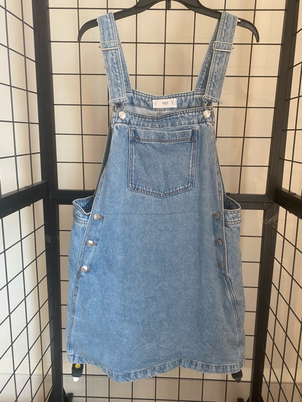 MNG Denim - Light Blue Denim Pinafore Jumper Dress Large